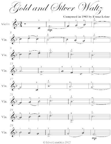Gold and Silver Waltz Easy Violin Sheet Music