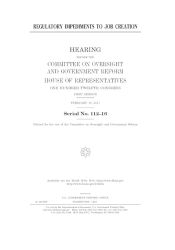 Regulatory impediments to job creation