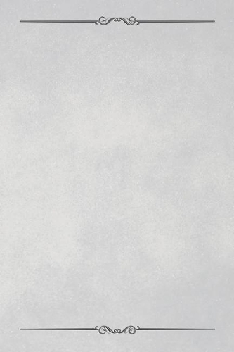 White 101 - Blank Notebook with Bars & Scrolls Borders