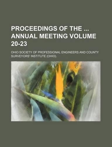 Proceedings of the Annual Meeting Volume 20-23