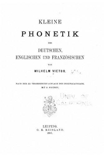 Kleine Phonetik des Deutschen, englischen und französischen