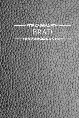 Brad: Personalized Name Journal For Men (Black Faux Leather Design)