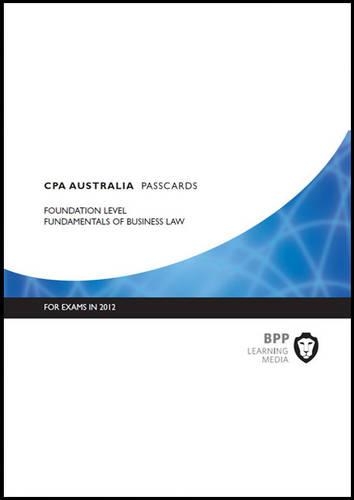 CPA Australia - Fundamentals of Business Law: Foundation level Passcards(English)