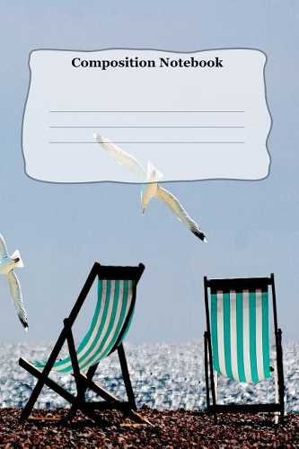 Composition Notebook: Seagull On The Beach Theme Cover College Ruled Journal Blank Line Paper for Creative Writing, Vacation, Daily Planning, Gift List and Diary.