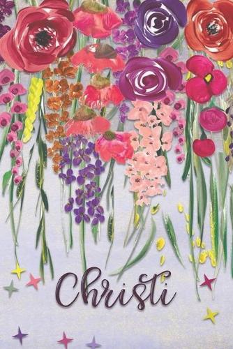 Christi: Personalized Lined Journal - Colorful Floral Waterfall (Customized Name Gifts)