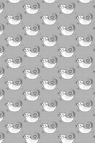 Journal Notebook For Cat Lovers Flying Cats Pattern 7