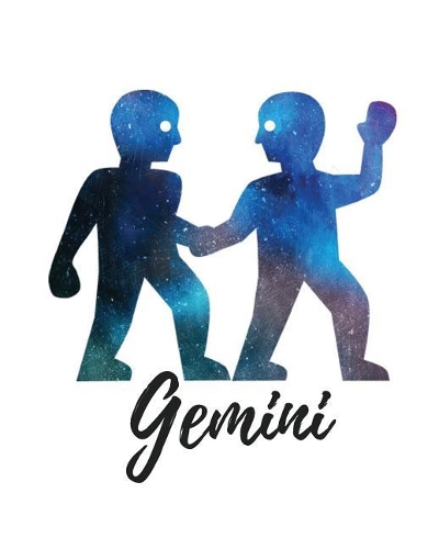 Gemini: Lined Journal Blue Midnight Sky