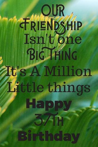 Our Friendship Isn't One Big Thing It's A Million Little Things Happy 37th Birthday