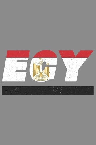 Egy: Egypt notebook with lined 120 pages in white. College ruled memo book with the egyptian flag