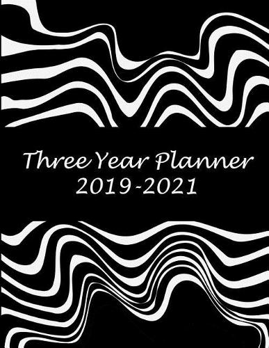 Three Year Planner 2019-2021: Beautiful Black Book, 8.5" x 11" Three Year Planner Academic 2019-2021 Calendar NoteBook (36 Months Calendar Planner)