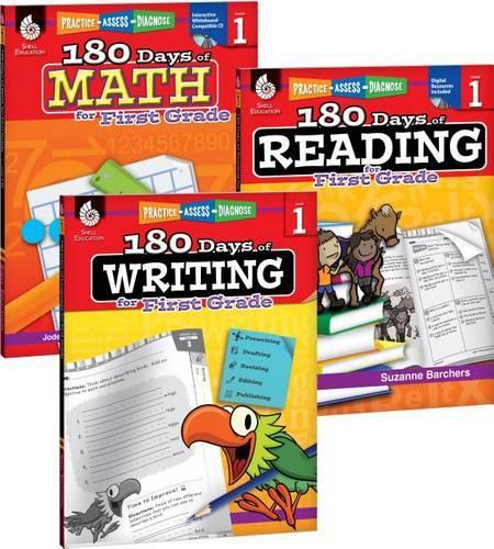 180 Days(tm) Reading, Writing and Math for Grade 1: 3-Book Set: Practice, Assess, Diagnose