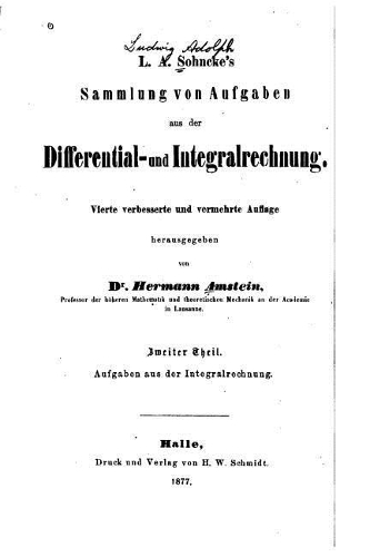 L. A. Sohncke's Sammlung von Aufgaben aus der Differential- Und