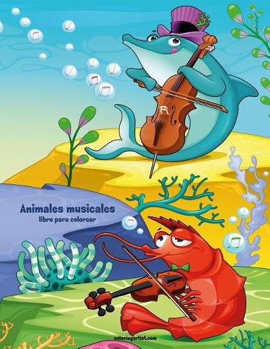 Animales musicales libro para colorear 1
