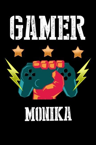 Gamer Monika: Liniertes Notizbuch für deinen Vornamen