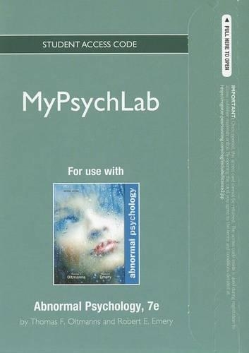 NEW MyLab Psychology  -- Standalone Access Card -- for Abnormal Psychology