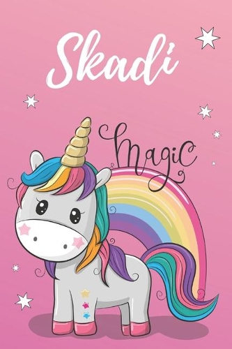 personalisiertes Notizbuch Einhorn / Notizheft / Malbuch / Kritzelbuch / Tagebuch / Journal / DIN A5 / Geschenke Skadi: individuelles personalisiertes blanko Mädchen & Frauen Namen Notizbuch, ... Weihnachts & Geburtstags Geschenk für Frauen.