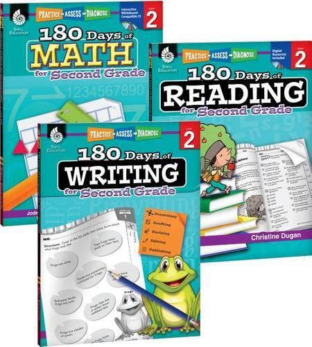 180 Days(tm) Reading, Writing and Math for Grade 2: 3-Book Set: Practice, Assess, Diagnose