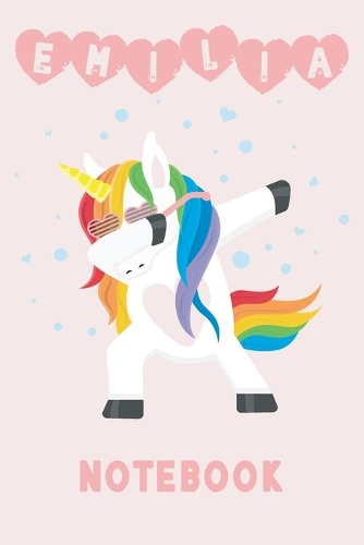 Emilia Notebook: Unicorn Blank Lined Journal For Girls, 6 x 9, 110 Pages For Journaling, Notes, Diary & Doodling, Name Note Pad For Kindergarten, Children, Kids, Tee