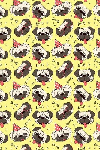 Journal Notebook Funny Pugs Pattern 2