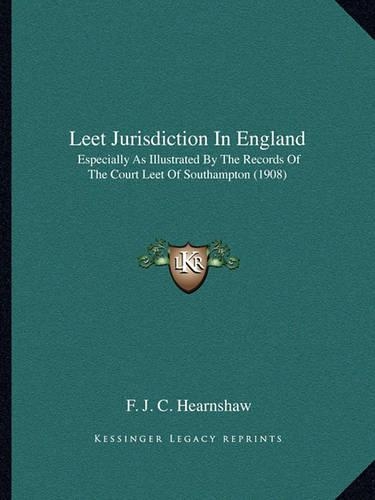 Leet Jurisdiction In England
