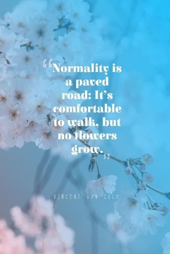 Normality Is A Paved Road: It Is Comfortable To Walk, But No Flowers Grow: Vincent Van Gogh: Quote Cover Journal: Lined Journal To Write In: Blossom Cover