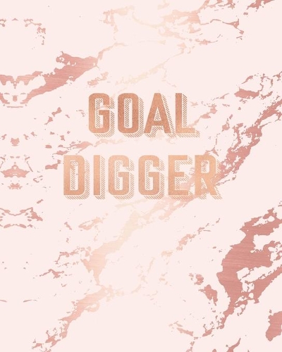 Goal Digger: Inspirational Quote Notebook, Light Purple Marble and Rose Gold 8 x 10, 120 College Ruled Pages