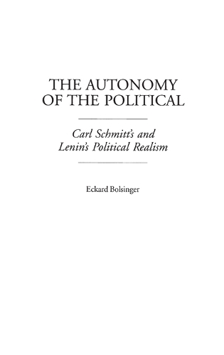The Autonomy of the Political