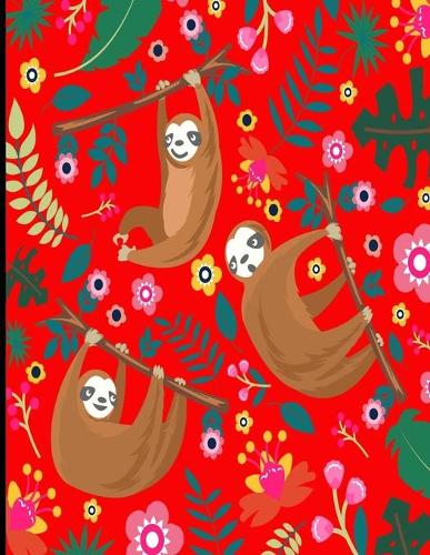 Avery: Red Sloth Notebook, 366 Pages College Ruled Sloth Notebook, Cute Sloth Cover Note Pad