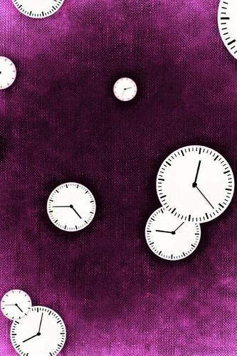 Multiple Cool Clock Faces on Purple Journal