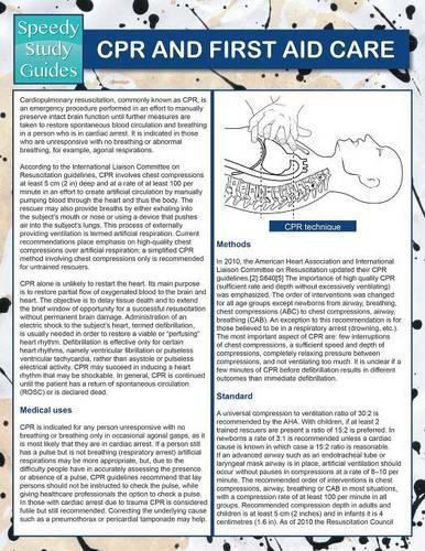 CPR And First Aid Care (Speedy Study Guides): (English)
