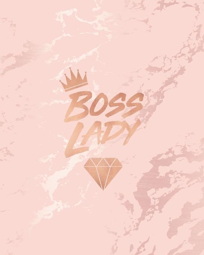 Boss Lady: Inspirational Quote Notebook, Elegant Pink Marble and Rose Gold - 8 x 10, 120 Wide Ruled Pages