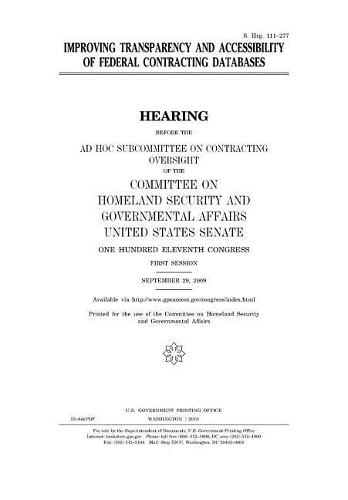 Improving Transparency and Accessibility of Federal Contracting Databases