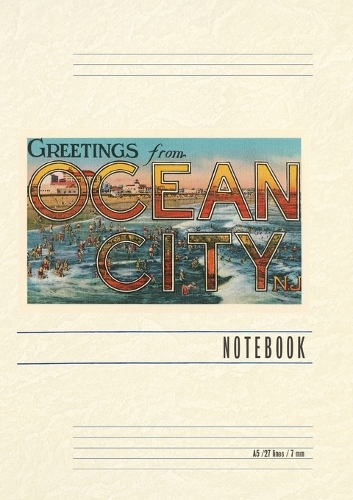 Vintage Lined Notebook Greetings from Ocean City, New Jersey