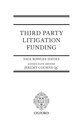 Third Party Litigation Funding: (English)