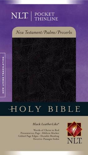 Pocket Thinline New Testament with Psalms and Proverbs-NLT: New Living Translation, Black, Leatherlike, New Testament  With Psalms and Proverbs, Pocket Thinline(English)