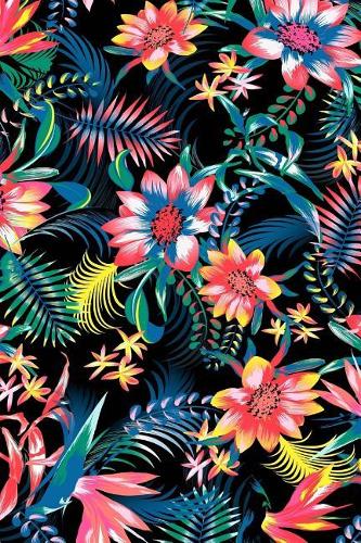 Vintage Tropical Flower Fashion Journal Blank Lined Composition Notebook 6 x 9