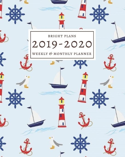 2019-2020: 16-Month Weekly and Monthly Planner/Calendar Sept 2019-Dec 2020 Cute and Fun Lighthouse Beach Pattern