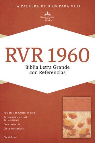 RVR 1960 Biblia Letra Gigante con Referencias, damasco/coral símil piel
