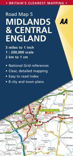 Midlands & Central England: (5 AA Road Map Britain)
