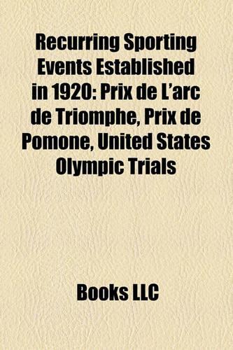 Recurring Sporting Events Established in 1920