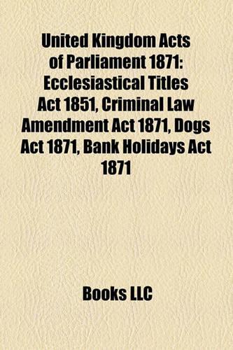 United Kingdom Acts of Parliament 1871