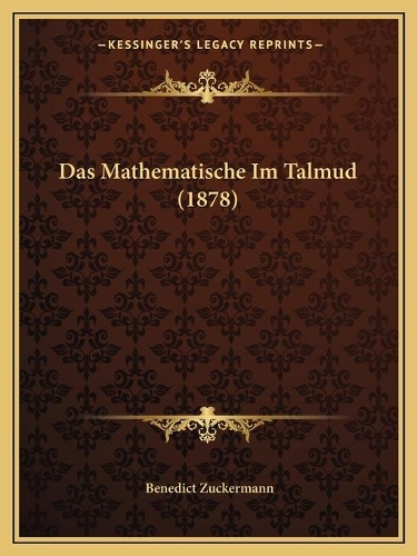 Das Mathematische Im Talmud (1878): (German)
