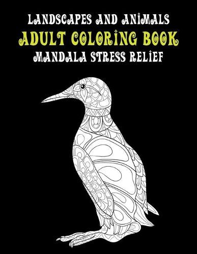 Adult Coloring Book Landscapes and Animals - Mandala Stress Relief