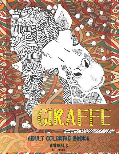 Adult Coloring Books Big Print - Animals - Giraffe