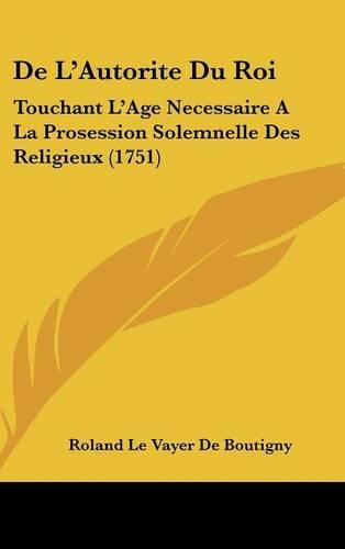 de L'Autorite Du Roi