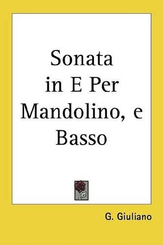 Sonata in E Per Mandolino, E Basso