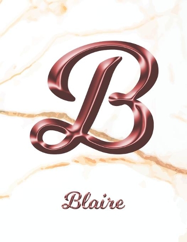Blaire: 1 Year Weekly Planner with Note Pages (12 Months) - White Marble Rose Gold Pink Effect Letter B - 2020 - 2021 - Week Planning - Monthly Appointment 