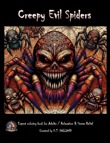 Creepy Evil Spiders: (Expert Adult Coloring Books)