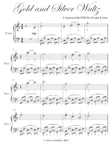 Gold and Silver Waltz Easy Piano Sheet Music
