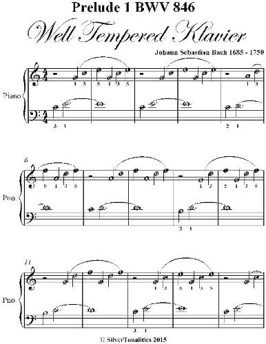 Prelude 1 Bwv 846 West Tempered Klavier - Easiest Piano Sheet Music